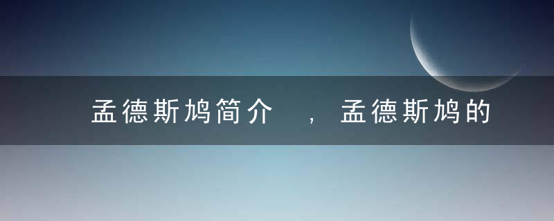 孟德斯鸠简介 ,孟德斯鸠的思想主张